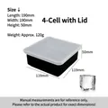 Black 4-cavity skull silicone ice mold with lid for whiskey and Halloween cocktails - 4-Grid Square (With Lid) / Black