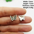 Antik-silberner Schmetterlings-Anhänger 13x11mm aus Zinklegierung für DIY-Schmuck - 5# Schmetterling