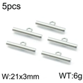 5pcs silver plated stainless steel bar connectors for DIY jewelry making 21x3mm - Silver Medium Smooth Style (KLJ6606-Z)