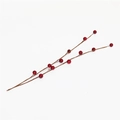 Set of two decorative red artificial berry stems for Christmas and DIY floral arrangements - Burgundy