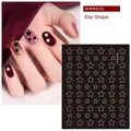 Star pattern nail art stickers with black and white hollow stars design WW8002 - WW8002# Star Shape