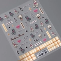 3D teddy bear nail art stickers TS-3410 with cute gray and white bears for manicures - Little Bear Friends (TS-3410)