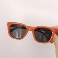Girls' orange rectangle sunglasses with UV protection lenses and glossy plastic frame - Orange