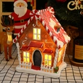 Leuchtendes Lebkuchenhaus-Dekoration mit warmen LED-Lichtern und süßen Weihnachtsdetails - Großer Leuchtender mit Musik Brauner Stil
