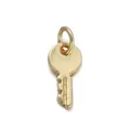 Polished 18K gold-plated key pendant charm for DIY jewelry making accessories - Gold Key Shaped Pendant(YSN011-07)