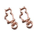 Chiusura a moschettone a forma di gatto con anello girevole in finitura oro rosa - Gatto / 5 Pezzi / Oro rosa