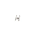 Macro detail of a 10mm polished silver stainless steel letter H charm for DIY necklaces - Letter H Silver Color