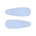 Paire de barrettes bleues en coton avec pois brodés et bordures ondulées pour filles - Pince Goutte à Bord Festonné (Lot de 2) / Bleu Clair-Point Brodé