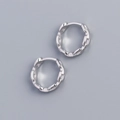 Orecchini a cerchio in argento sterling S925 con maglie a catena e finitura lucida - Oro Bianco (Paio)