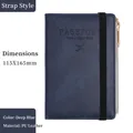 Dark blue PU leather RFID passport wallet with elastic strap and side zipper pocket - Zipper Style / Dark Blue