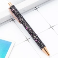 Sparkly glitter ballpoint pen in pink and black with rose gold metal accents - Sequin Black