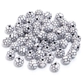 DIY jewelry 12mm black and white soccer pattern acrylic spacer beads for sports bracelets - Black & White Soccer / 10mm (50 Pieces/Pack)