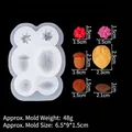 Translucent silicone mold featuring 6 cavities of nuts, walnuts and acorns for cake decor - 2#B861 (Natural Nuts) / Clear