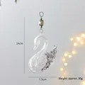Acrylic swan Christmas tree ornament with silver glitter wings and white pearl detail - Swan - Transparent