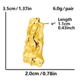 Detaillierte Größenübersicht für goldene Ohrringe im Lava-Stil mit 3,5 cm Gesamthöhe - Gold