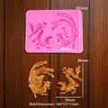 Detailweergave van de Chinese draak en feniks siliconen mal met afmetingen - Chinese draak en feniks