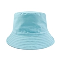 Cappello a secchiello in cotone celeste reversibile con cuciture rinforzate e pieghevole - M (56-58cm) / Blu Lago/Nero