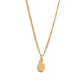 Collana in acciaio inossidabile dorato con pendente ovale e lettera G incisa - Collana + Ciondolo G