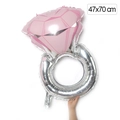 Pink diamond ring foil balloon 47x70 cm for wedding party decoration props - Large (47x70cm) / Hollow Pink