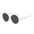 Gafas de sol redondas blancas retro con lentes oscuros para actividades al aire libre - Montura Blanca Lente Gris