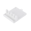Repose-ustensile de cuisine en silicone blanc avec quatre fentes et rainures de drainage - Blanc