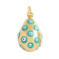Tropfenförmiger Evil-Eye-Anhänger in Goldoptik mit blauen Emaille-Details für DIY-Schmuck - M93 Türkis Tropfenanhänger / Türkis