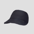 Detail view of the black breathable washed cotton visor with a wide curved brim - M (56-58cm) / Black