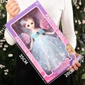Fashion doll in blue dress, pink gift box with dimensions 35cm x 20cm, girl toy gift - 35cm English Box Blue Lace Dress Doll