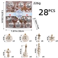 28pcs rose gold Christmas tree ornaments set including candy, stars and baubles - 28 Pcs / Champagne