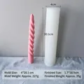 Pink spiral candle with a 20.1cm tall cylindrical silicone mold for DIY crafts - Long Ribbed Pillar H-0328