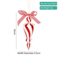 Red and white spindle-shaped glass Christmas ornament with bow, 16cm height, 5.5cm width - 16cm Style 01 Red & White Spiral (Single)