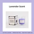 Lavender scented glass candle in purple wax with minimal white box packaging 8.5x7cm - Large Lavender - Purple