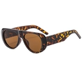 Retro oversized tortoiseshell sunglasses with thick frames and brown lenses in variant style - Tortoise Frame Tea Lens