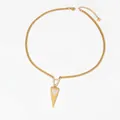 Collier en acier inoxydable 316L avec pendentif géométrique doré et zircons micro-pave - Pendentif Triangle Géométrique (KD767) / Doré