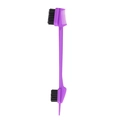 Double-sided eyebrow and hair edge brush with purple handle and black bristles - 4-Head Style Brow Brush Purple