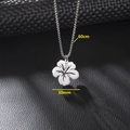 Collana in acciaio inossidabile argento con pendente a ibisco, catena da 60cm e larghezza 30mm - 115-Ibisco