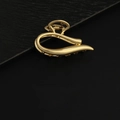 Minimalist golden streamline metal hair claw clip with high-gloss finish for women - Fish Head Style / Gold