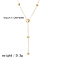 Collana a Y in oro 18 carati per donna con pendenti a cuore e catena regolabile - Collana a Y a Cuore Multistrato (TN3665)