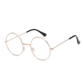 Retro round metal sunglasses with rose gold frame and clear lenses for men and women - Rose Gold Frame / Clear Lenses