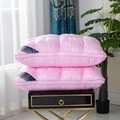 Set of two pink quilted satin hotel pillows with elegant tufted finish and silky texture - Tufted Pink / 48*74cm (High 950g)
