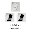 3er-Set Baumwollsocken mit 1 weißen und 2 schwarzen Paaren und minimalistischem Druck - 3 Paare (1 Weiß + 2 Schwarz)