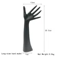 Schwarzer Langstab-Handständer für Schmuck mit Maßangaben von 30,5 cm Höhe - Lange Stangenhand / Schwarz