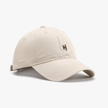 Beige cotton canvas baseball cap with brown letter H embroidery and adjustable strap - Beige