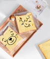 Food grade white kraft paper bag with window for cartoon patterned toast packaging - Emojis / 15x18+3cm