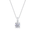 Halskette aus S925 Sterlingsilber mit brillantem Moissanit-Anhänger auf weißem Hintergrund - 925er Silber / S925 Silber Lab-Grown Diamant Anhänger 1ct