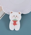 Cute white cartoon bear with red strawberry acrylic pin for bags and accessories - Strawberry Bear