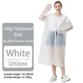 Impermeabile lungo bianco semitrasparente in EVA con cappuccio e polsini elastici a cordoncino - 100g Polsini Elastici / Bianco