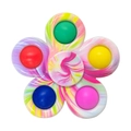 Five-petal rainbow vortex fidget pop spinner toy with five colorful silicone buttons - Print 12