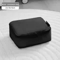 Black underwear travel organizer bag in nylon fabric with dual zippers, size 22x18x10cm - Black Underwear Bag
