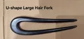 Épingle à cheveux en bois d'ébène en forme de U modèle A-6 avec finition polie - A-6 Grande Double Broche en U